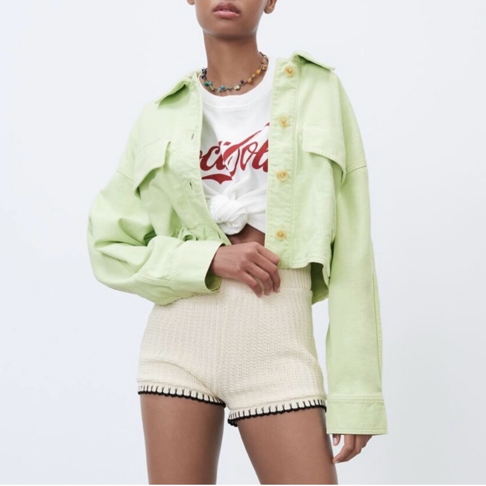 Zara Mint Green Jean Jacket